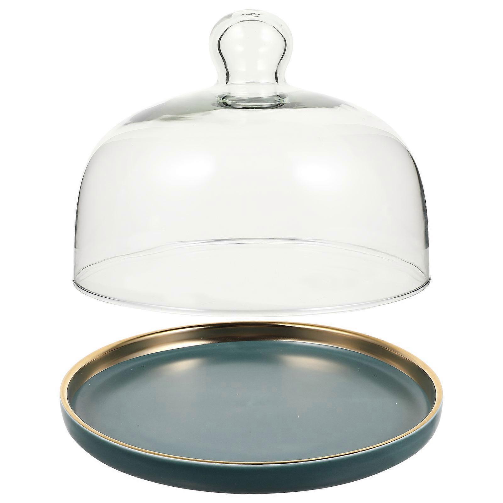 Cake Plate Lid Kit Ceramic Bread Sampling Plate for Kitchen Use 2Sets