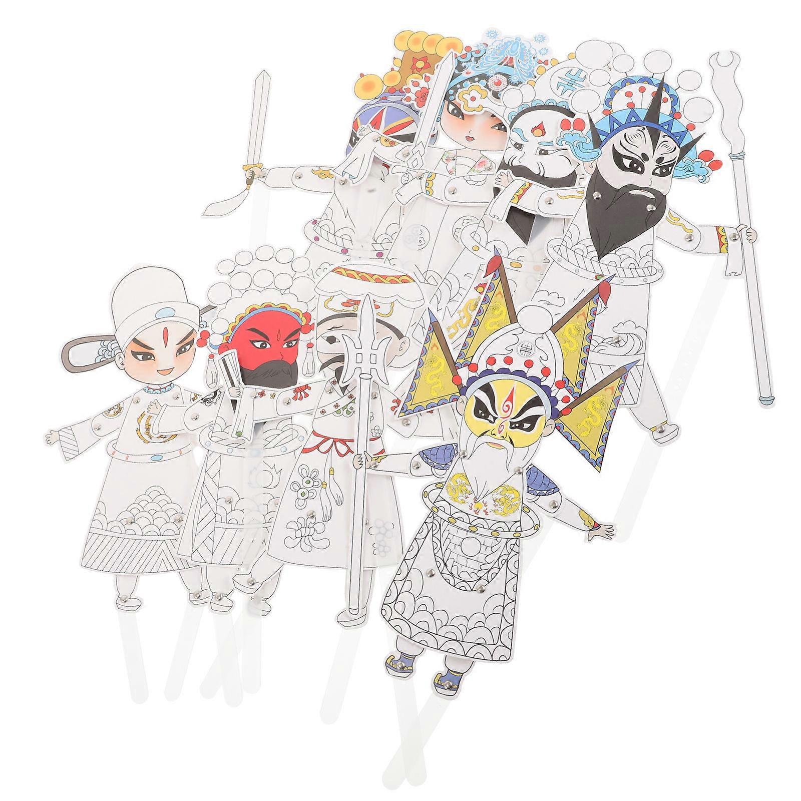 Chinese Shadow Puppet Toy Shadow Puppet Craft Kit for 8Pcs Decorative Art