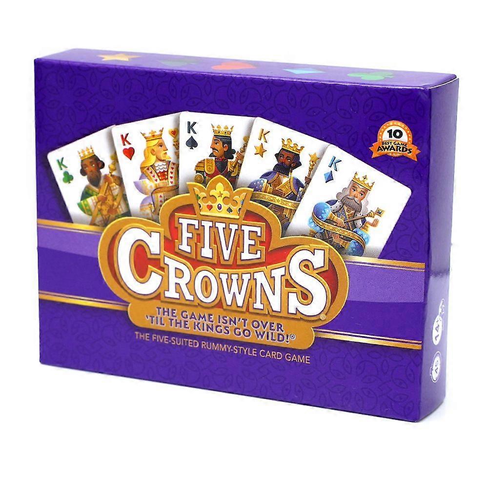 PlayMonster Five Crowns  The Game Isn't Over Until the Kings Go Wild! 5 Suitable Rummy-Style Card Games  Suitable for Children Aged 8 and Above