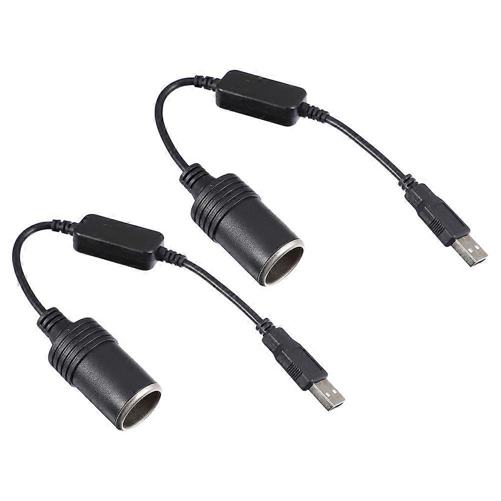 Car Lighter Socket Converter Cable for Power Supply 2Pcs USB A Adapter