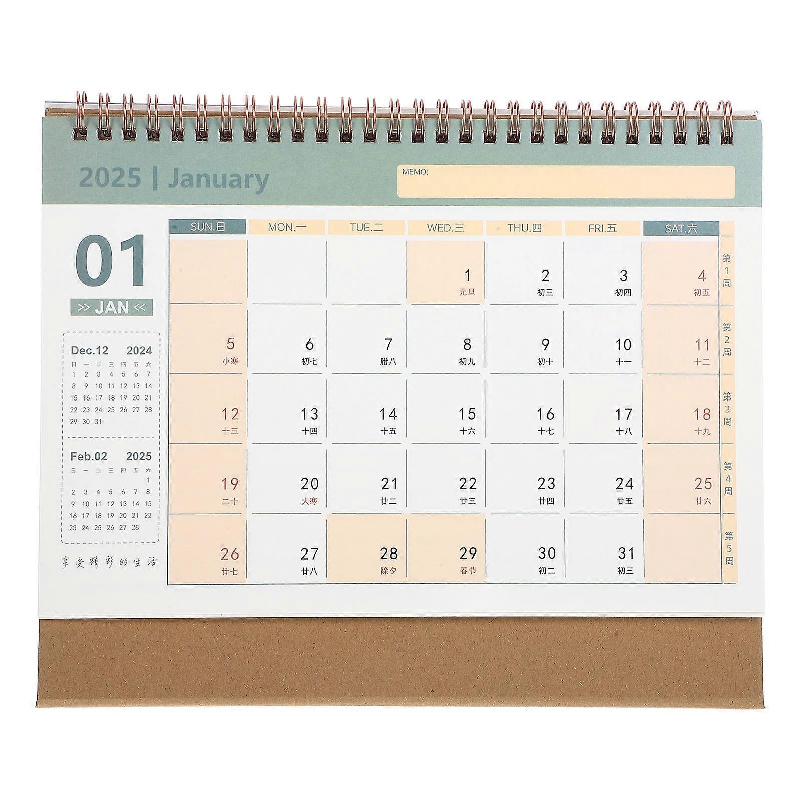 Tai Li Shi Ben Desktop Calendar for Reminding Use Standing Desk Calendar