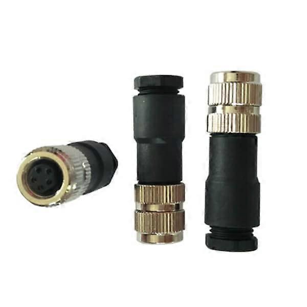M8 5 Pin B Code Female Connector IP67 Waterproof Solder Type with Anti Vibration Lock 10pcs