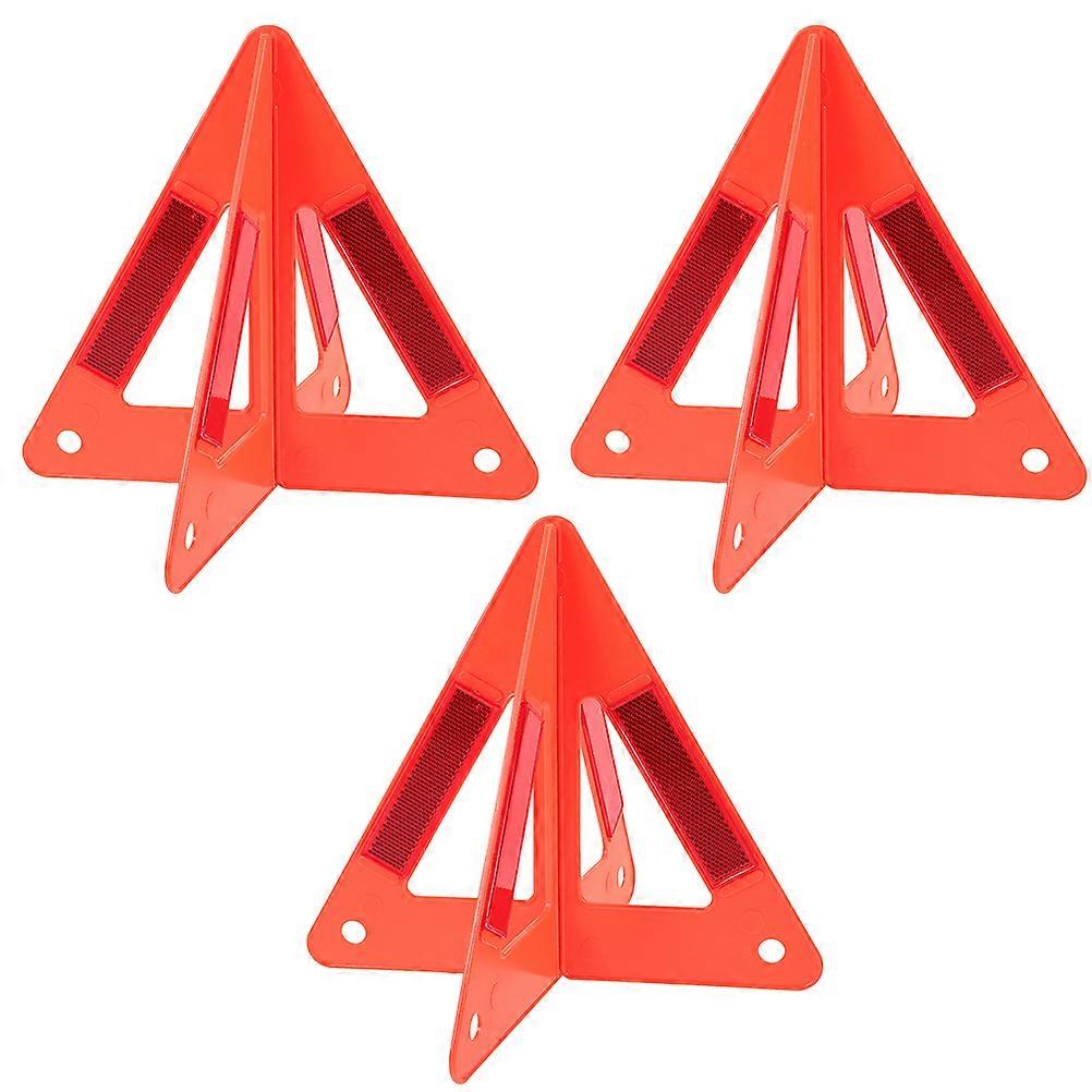 Safety Triangles Warning Triangle for Emergency Use 3Pcs Foldable Reflective Roadside