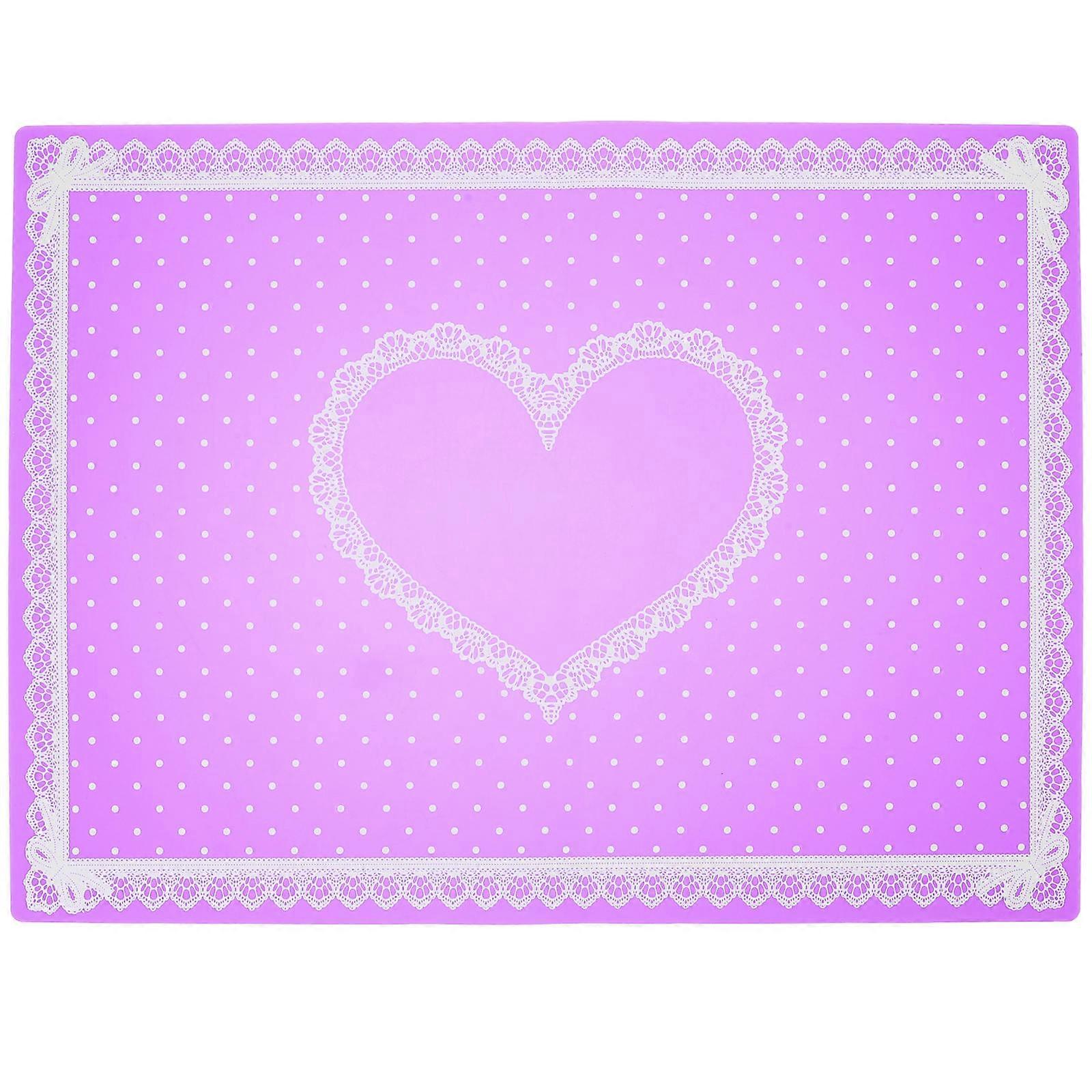 Purple Silicone Arm Rest Pad for Nail Art Use with Heart Shape Design and Comfortable Support 5.9 x 3.1 inches