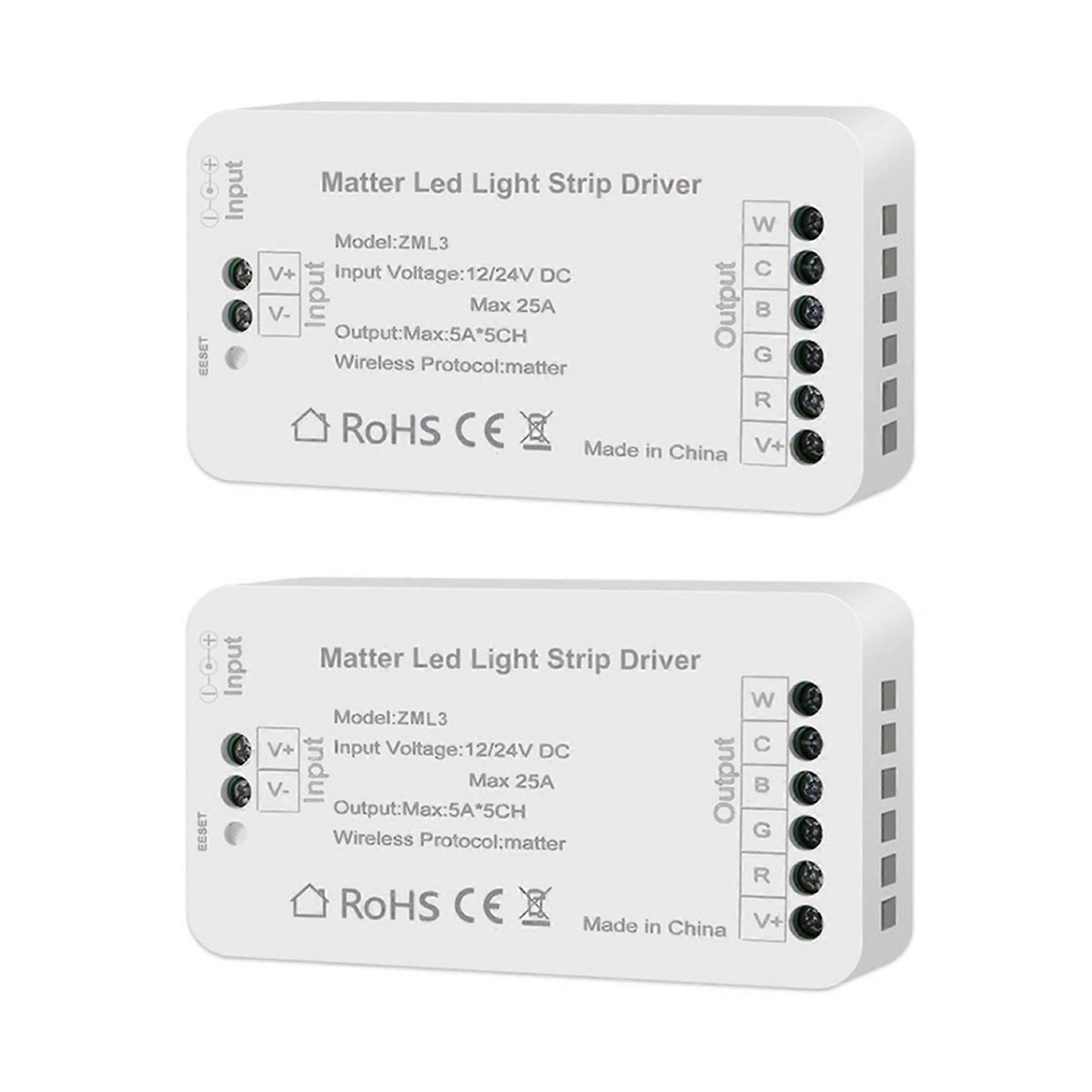 2X Matter Wifi LED Strip Light Controller RGBCW Controller LED Strip Bixb/Siri/for Google Home/for Alexa Control Support