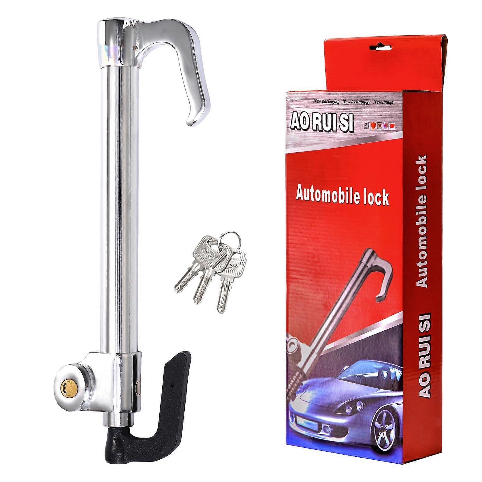 Steering Wheel and Brake Pedal Lock with Keys, Adjustable Car Anti Theft Device for SUV and Truck