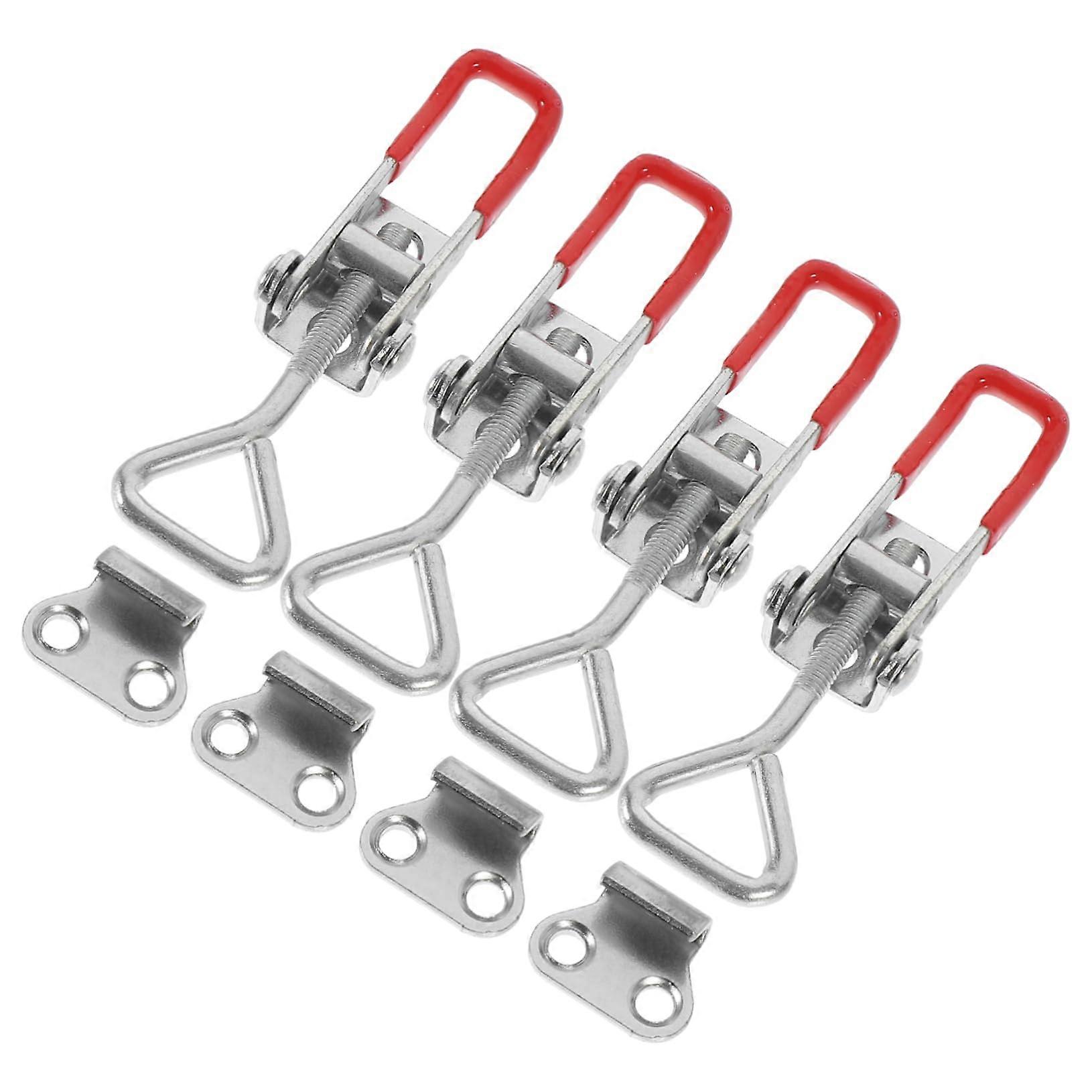 4pcs Heavy Duty Adjustable Toggle Clamp Latch with Quick Release for Cabinets, Toolboxes and Smoker Doors
