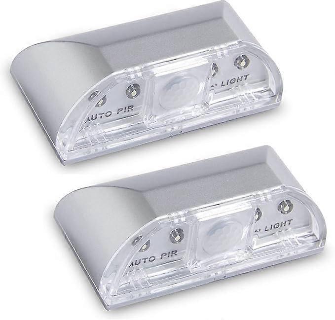 2 Pack Motion Sensor Door Lock Light with LED Keyhole Illumination, Energy Saving, Silver