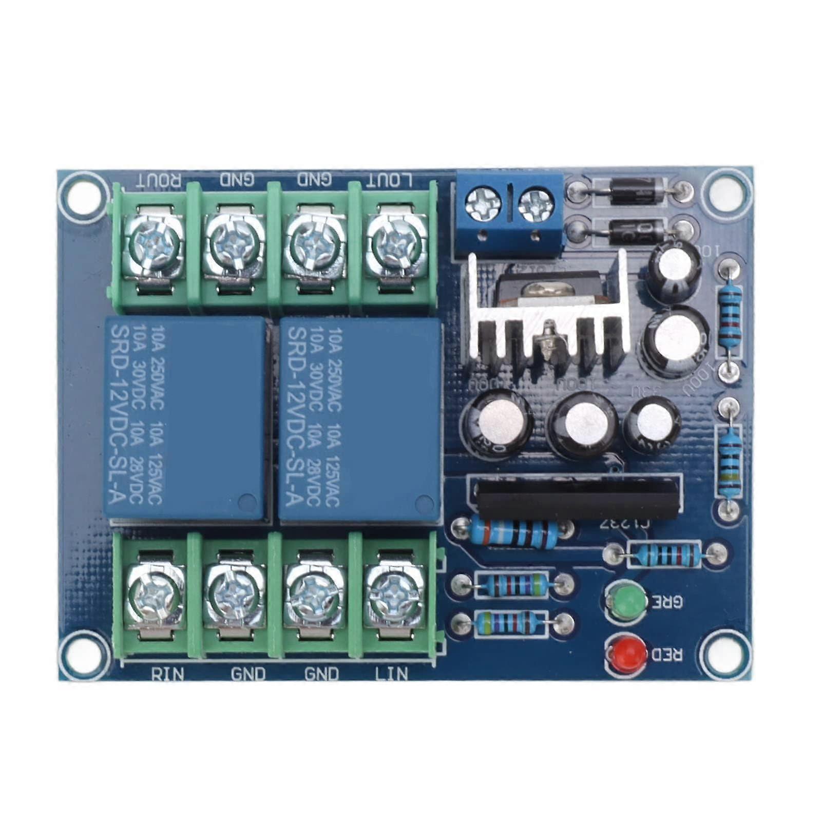 Dual Channel Speaker Protection Board with 30A Relay, DC 1216V PowerOn Delay for Audio Amplifiers