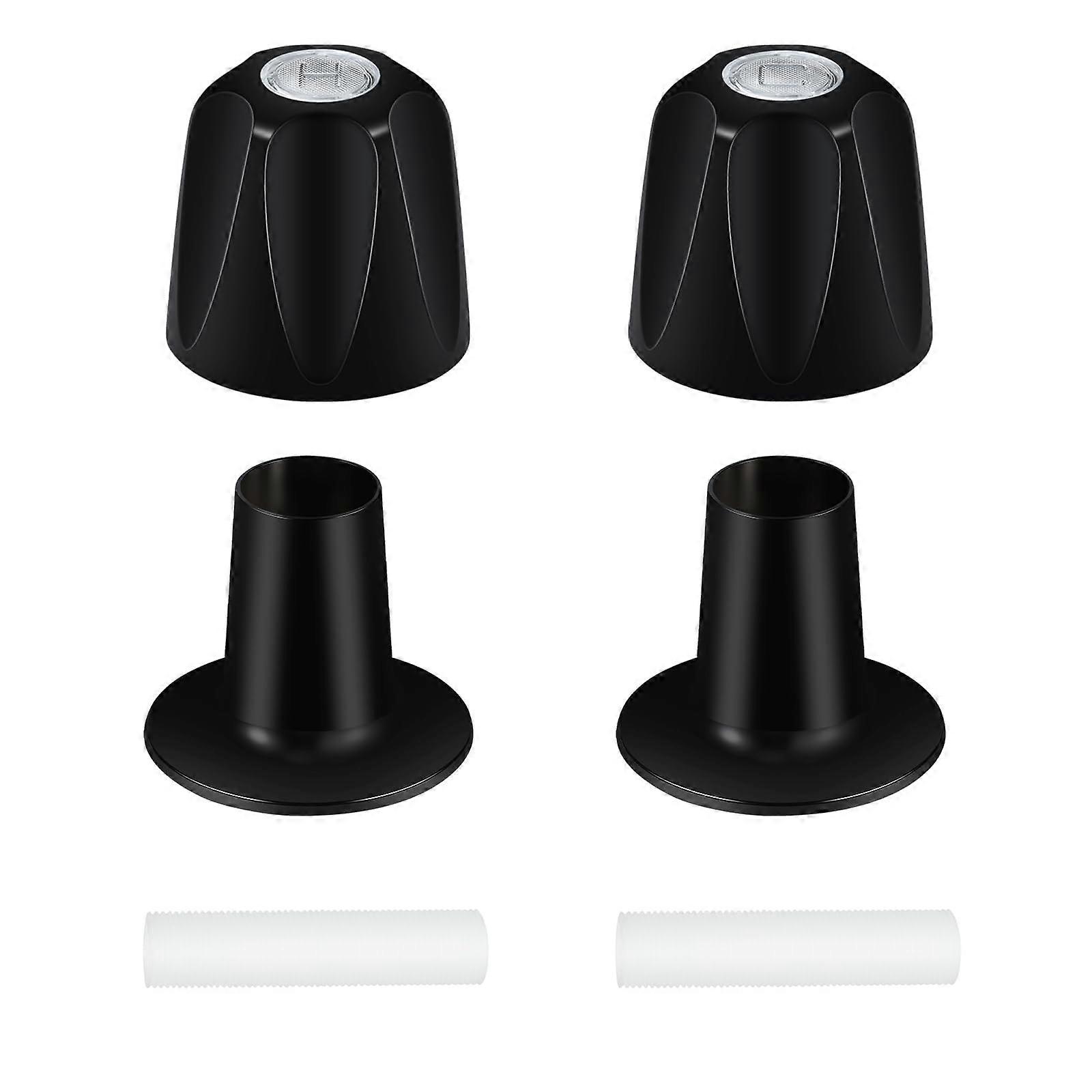 Matte Black Shower Handle Replacement for Pfister Verve Tub Faucet, 12 Point Knobs with Flange Base