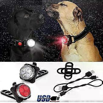 Lampe LED de sécurité pour chien, 4 modes, rechargeable par USB, en alliage d'aluminium, étanche, pour collier, harnais et laisse. Accessoires pour animaux de compagnie.