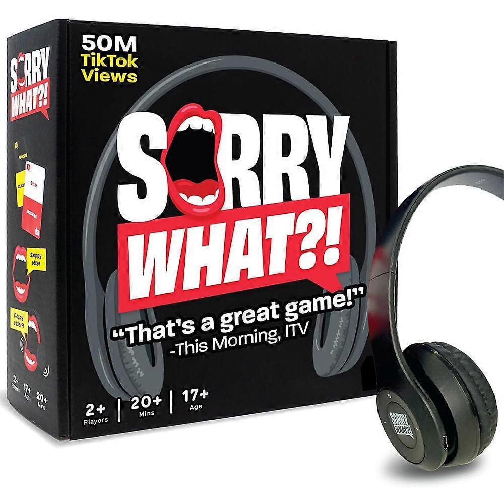 Sorry What Game - Uncensored Lip Reading Party Games for Adults - Based On The Headphone Challenge TikTok Trend - 2+ Players 40,000 Funny Phrase Combo