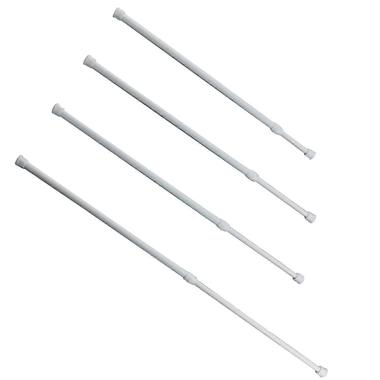 4PCS White Adjustable Spring Tension Curtain Rods 15.728.5in No Drill RustResistant for Windows Closets