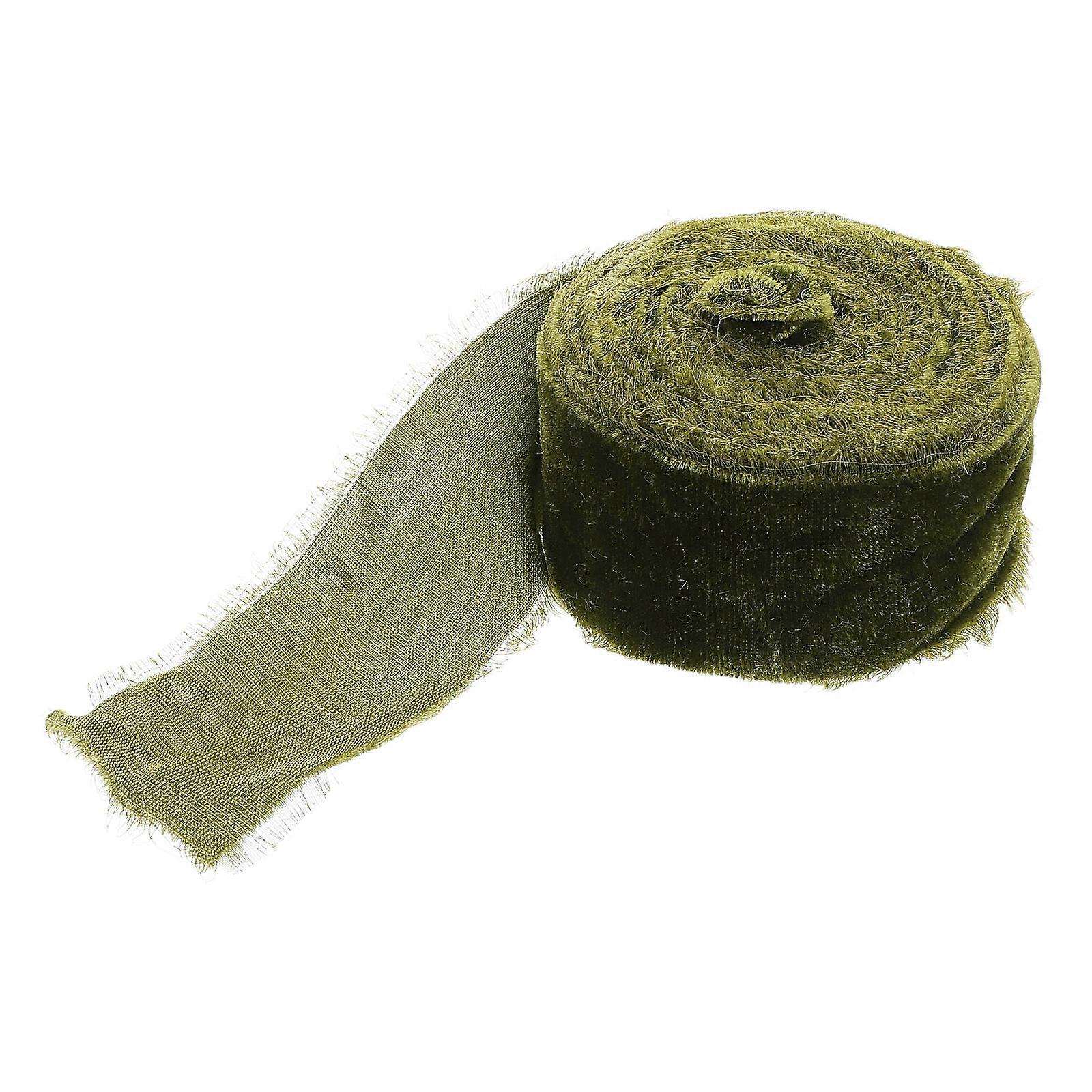 Handmade Green Fringe Ribbon for Wedding Bouquets 1 Roll Multi-Function