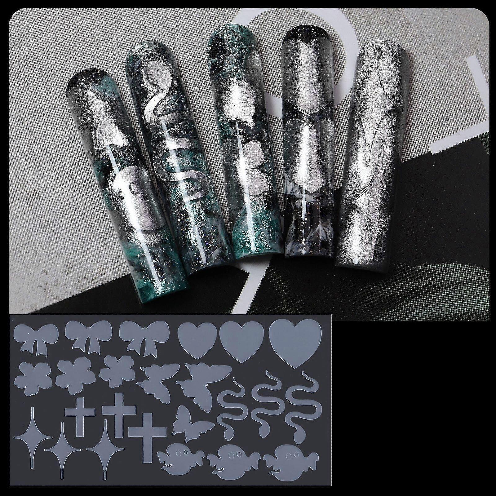 French Nail Tips Guide Stickers for Precise Manicure Stencil Tool with Multiple Style Options