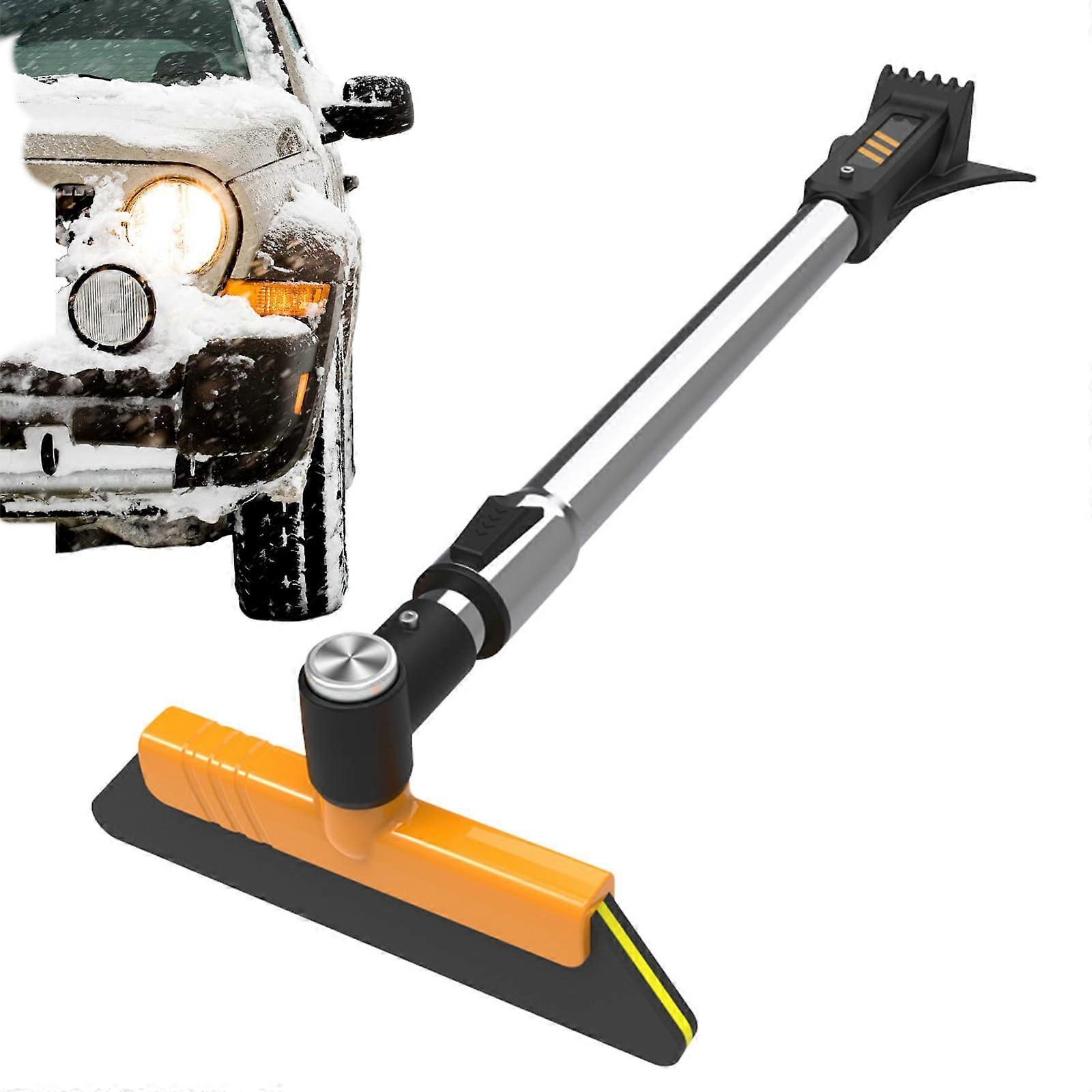 Extendable Car Snow Brush with Ice Scraper, 360° Rotatable Head, Scratch Winter Windshield Tool