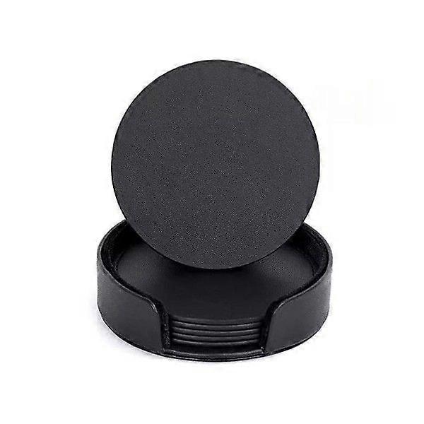 6-Pack - Leather Coasters - Glass Coasters