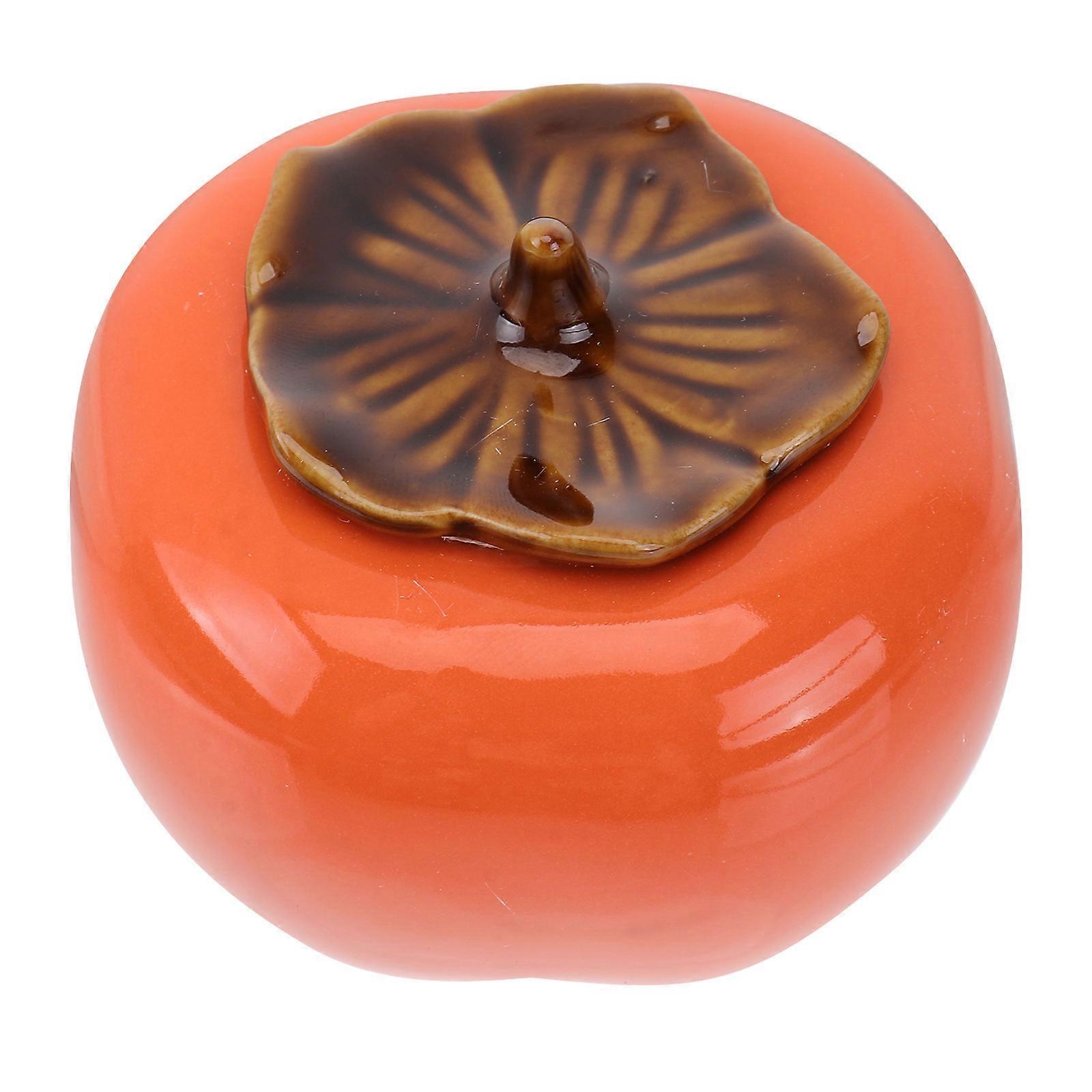 Orange Ceramic Pumpkin Shaped Storage Pot for Loose Tea 1Pcs Jar