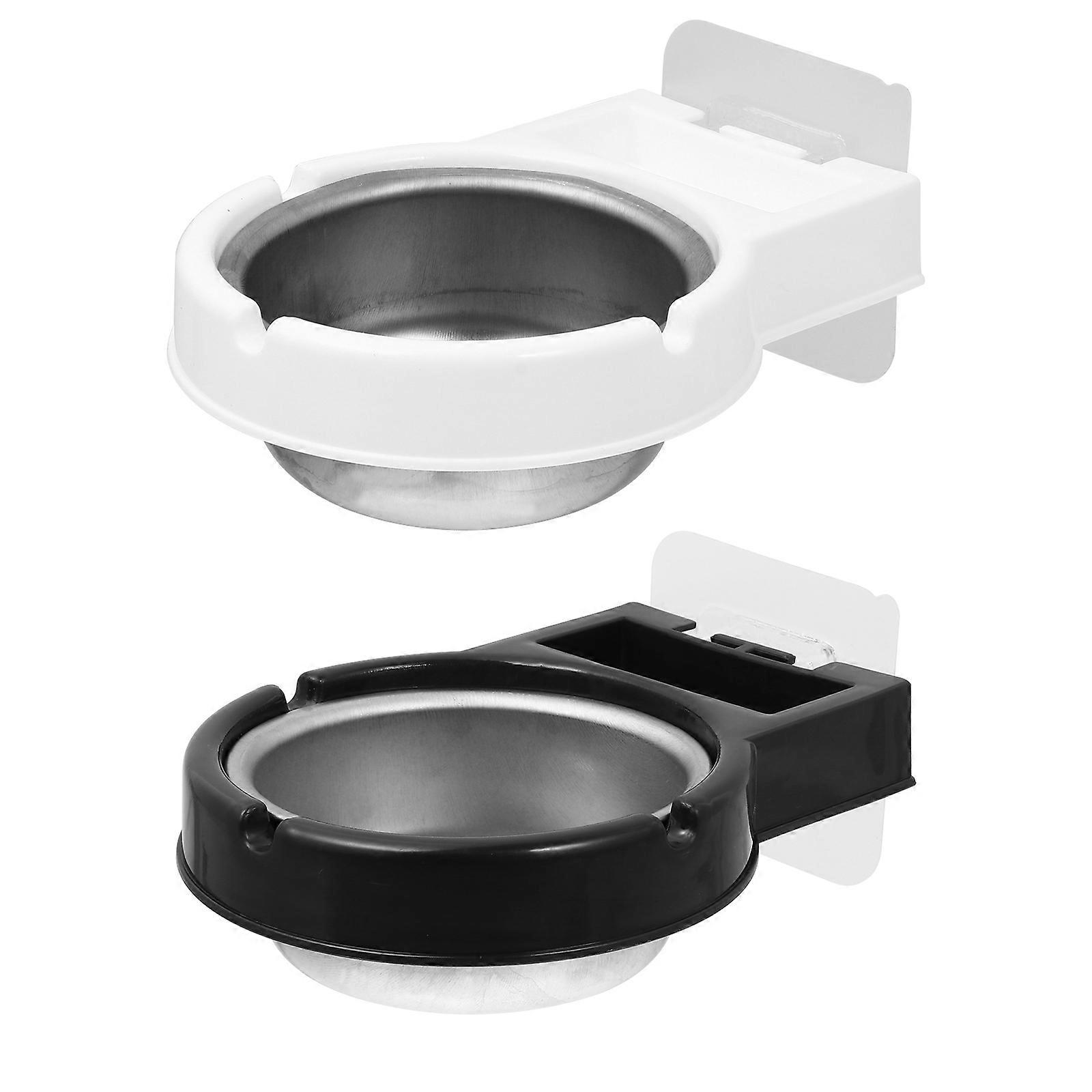 Wall Hanging Ashtray Modern Black Moisture-Proof Suction Cup Mounting 2Pcs