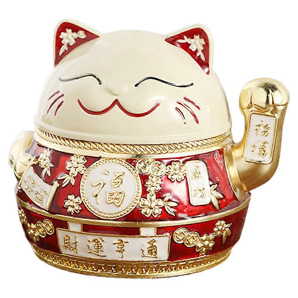Decorative Cat Shape Ashtray for Storage with Lid Office Desk Accessory