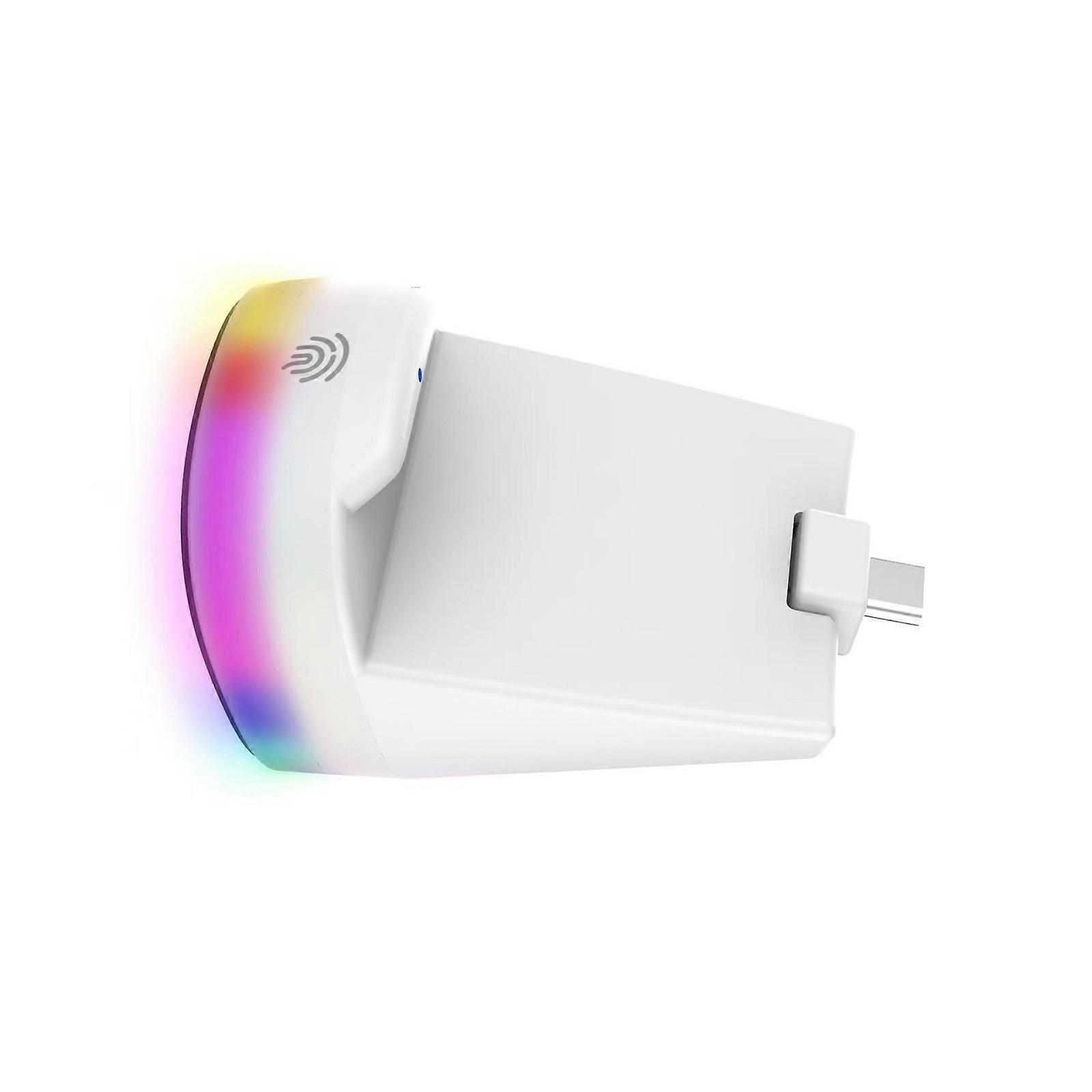 Efficient Case Friendly Charging Dock Stand For Remote Player Handheld Console Accessories With 12 Dynamic Light Setting  White