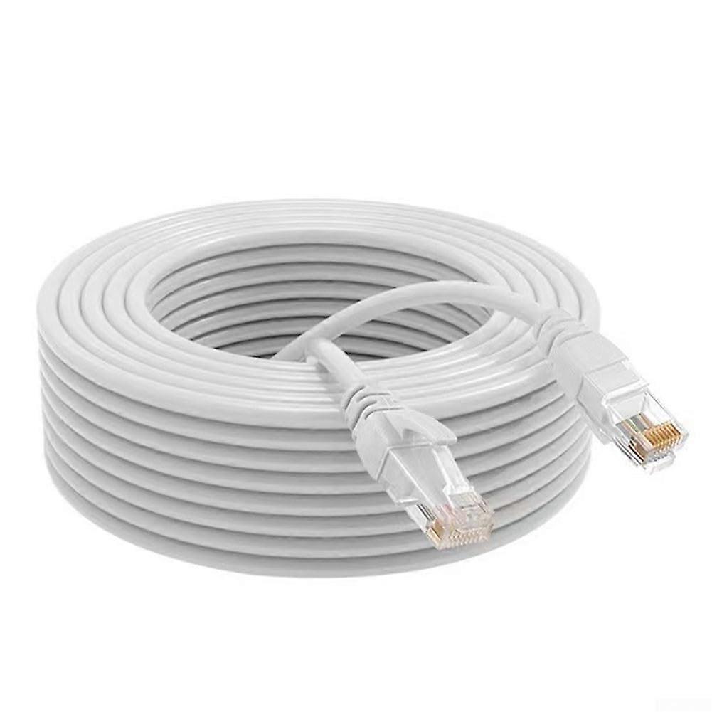 10m Cat 6 Ethernet Cable Speed 10Gbps RJ45 Network Cord White for Gaming and Streaming