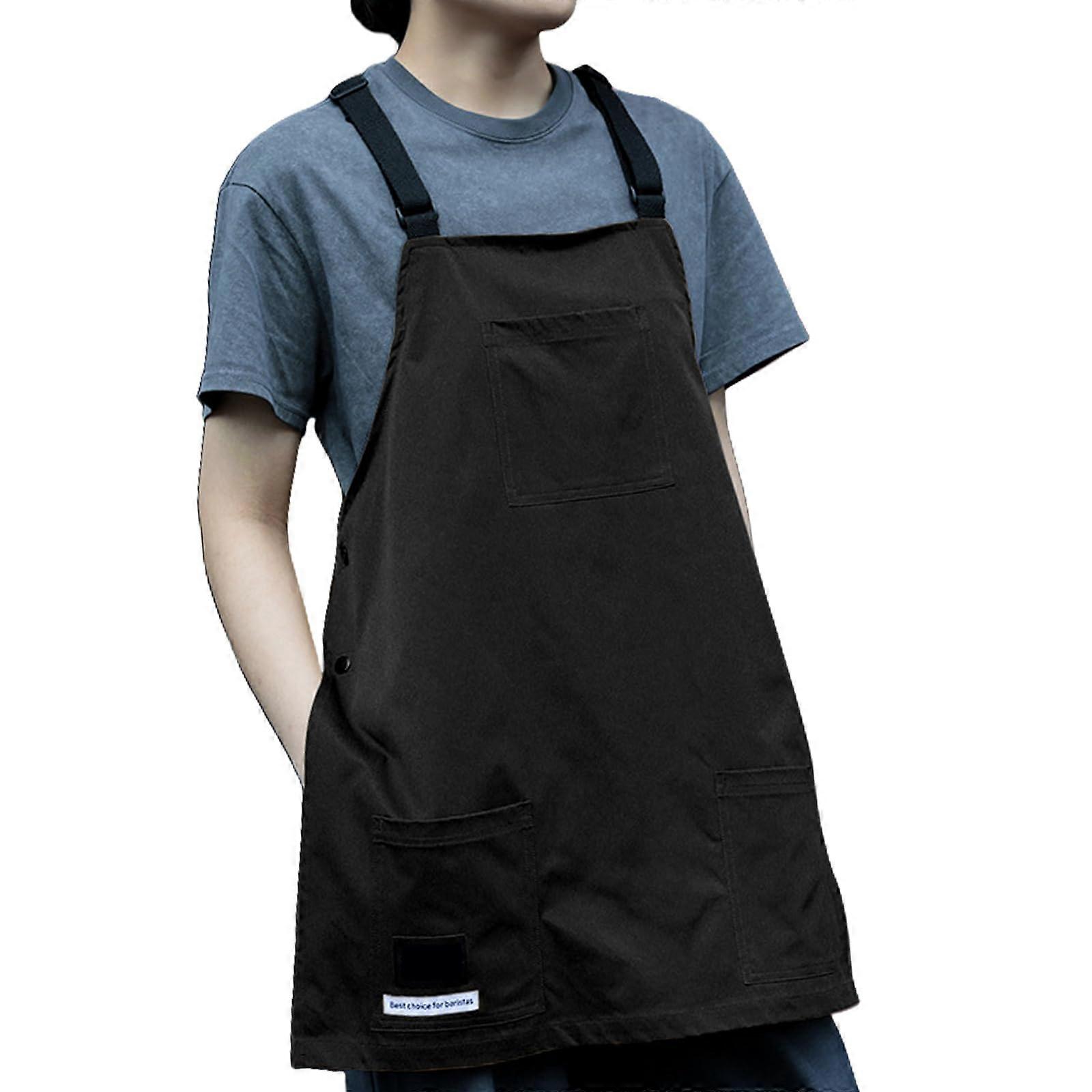 Work Apron with Pockets, StainResistant Fabric, Adjustable Neck Strap for Chef and Restaurant Use