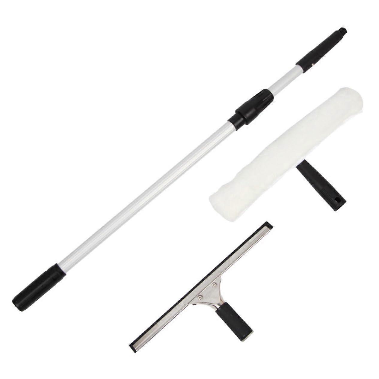 Extendable Window Squeegee with Telescopic Pole for MultiPurpose Glass and Shower Door Cleaning