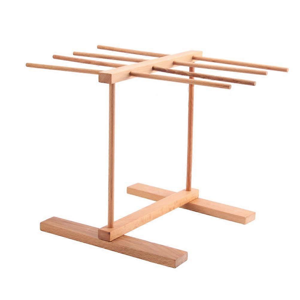 Collapsible Wooden Pasta Drying Rack with Removable Arms, Foldable Beechwood Spaghetti Stand