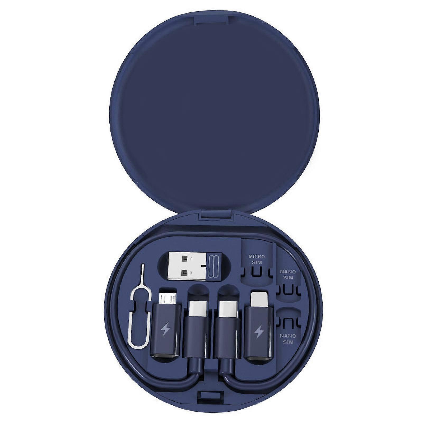 Data Cable Adapter Box USB 8-Pin for Android Convertor SIM Card Removal Pin Storage Slots