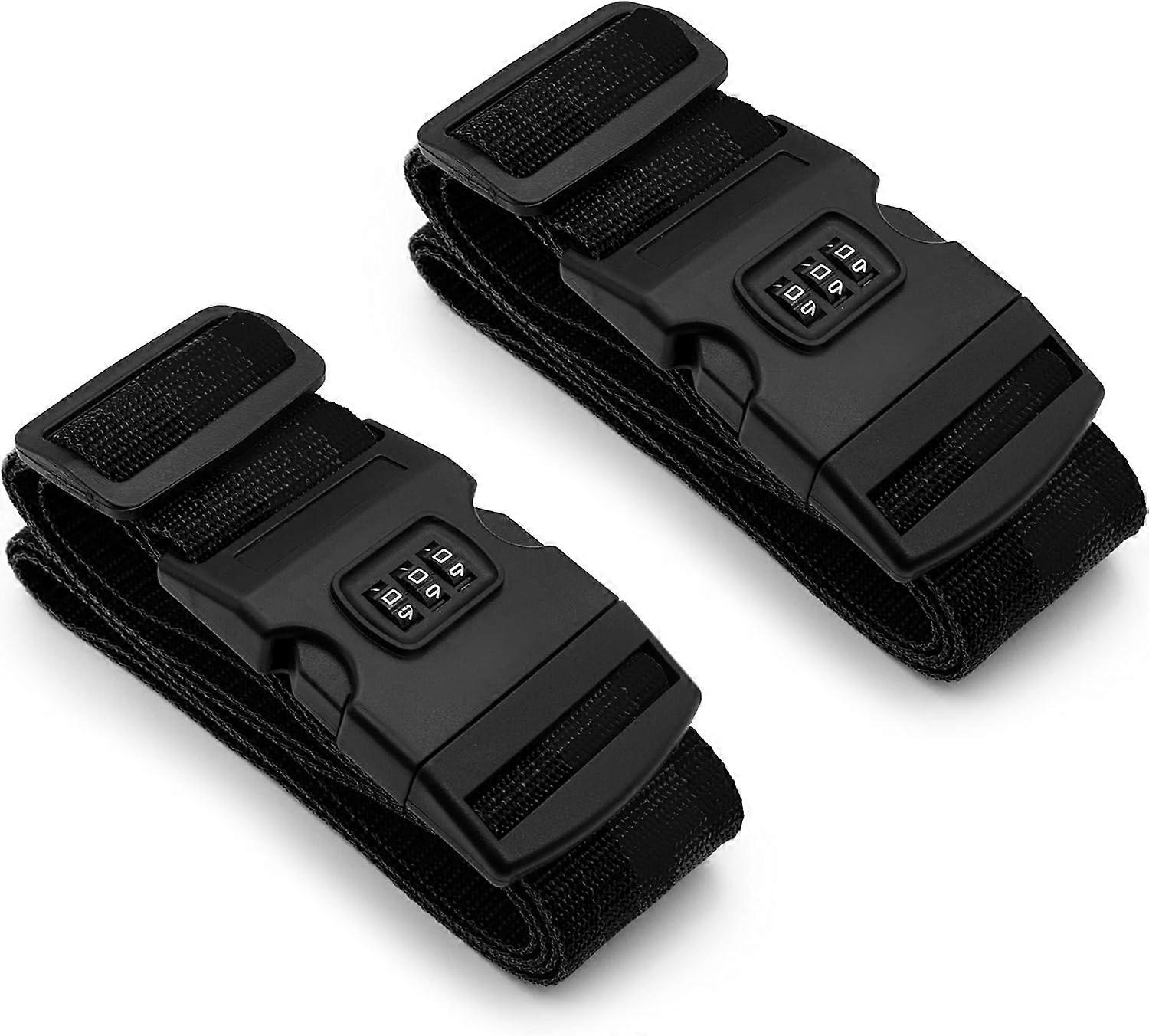 Two Luggage Straps with Quick-Release Buckles