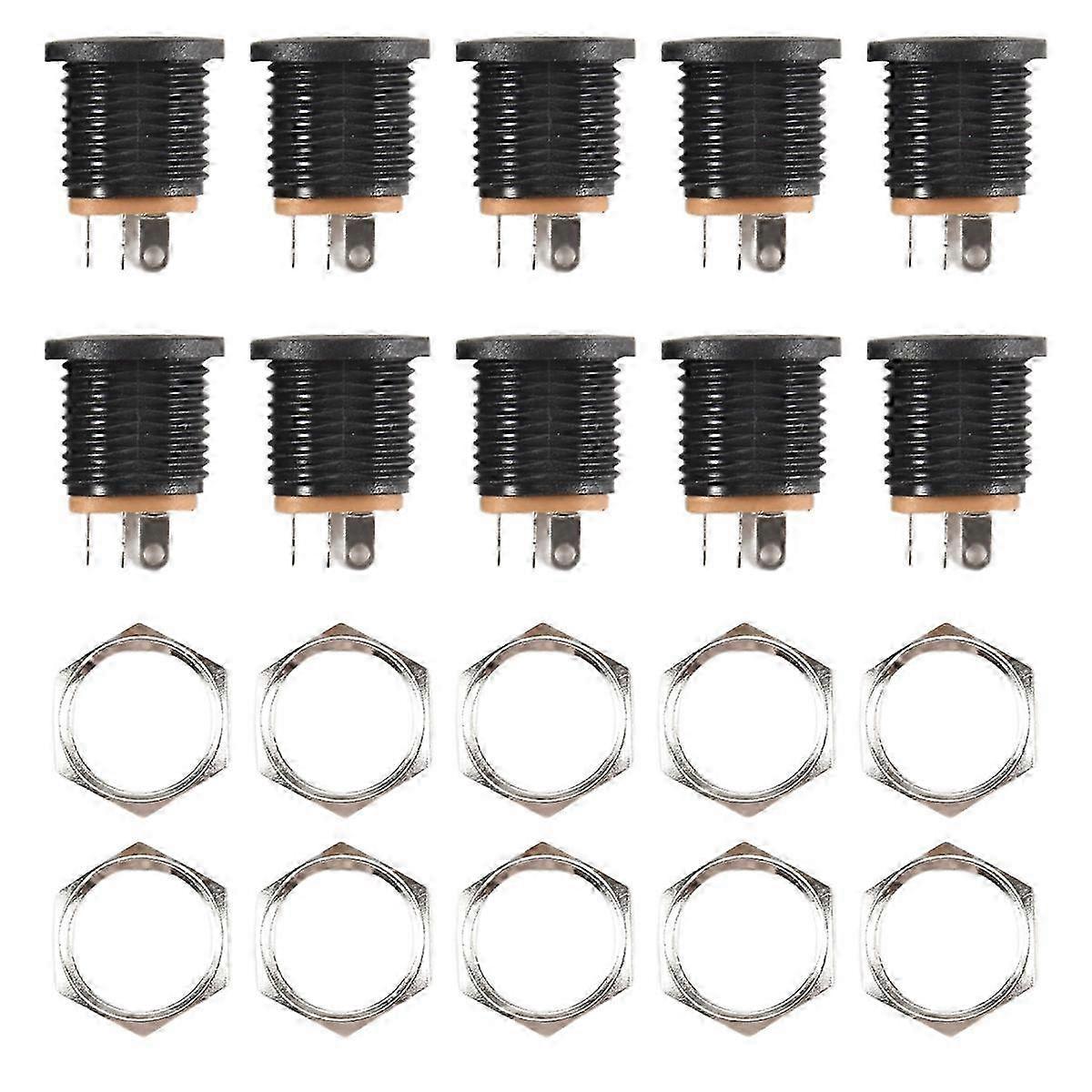 10 Pcs Panel Mount 2.1x5.5mm Power Jack DC Socket