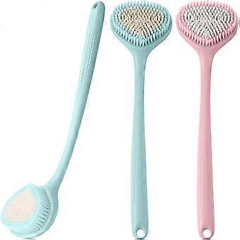 Back Scrubber Long Handle Shower Brush 3 Pack Soft Bristles for Wet or Dry Use Elderly Friendly