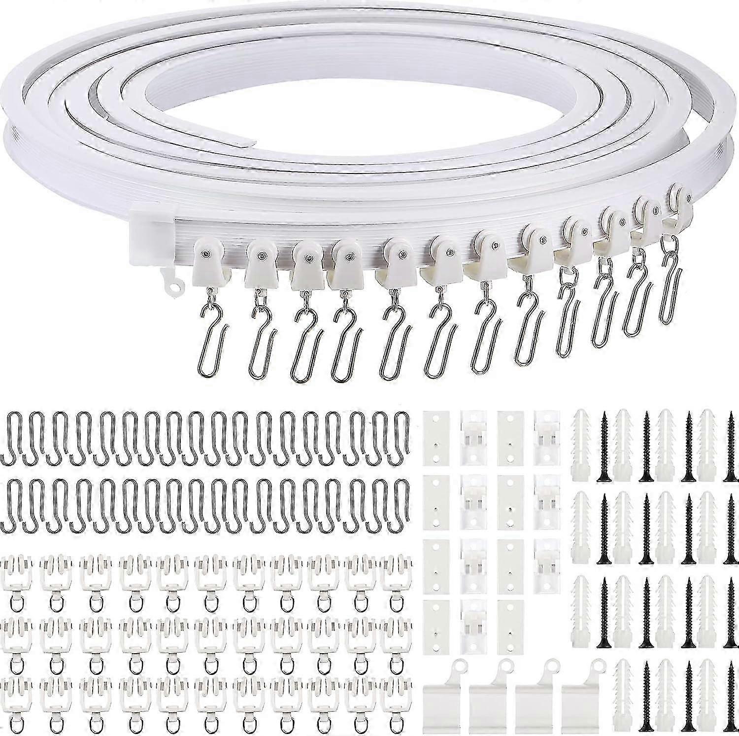 Flexible ceiling track for RV window curtains