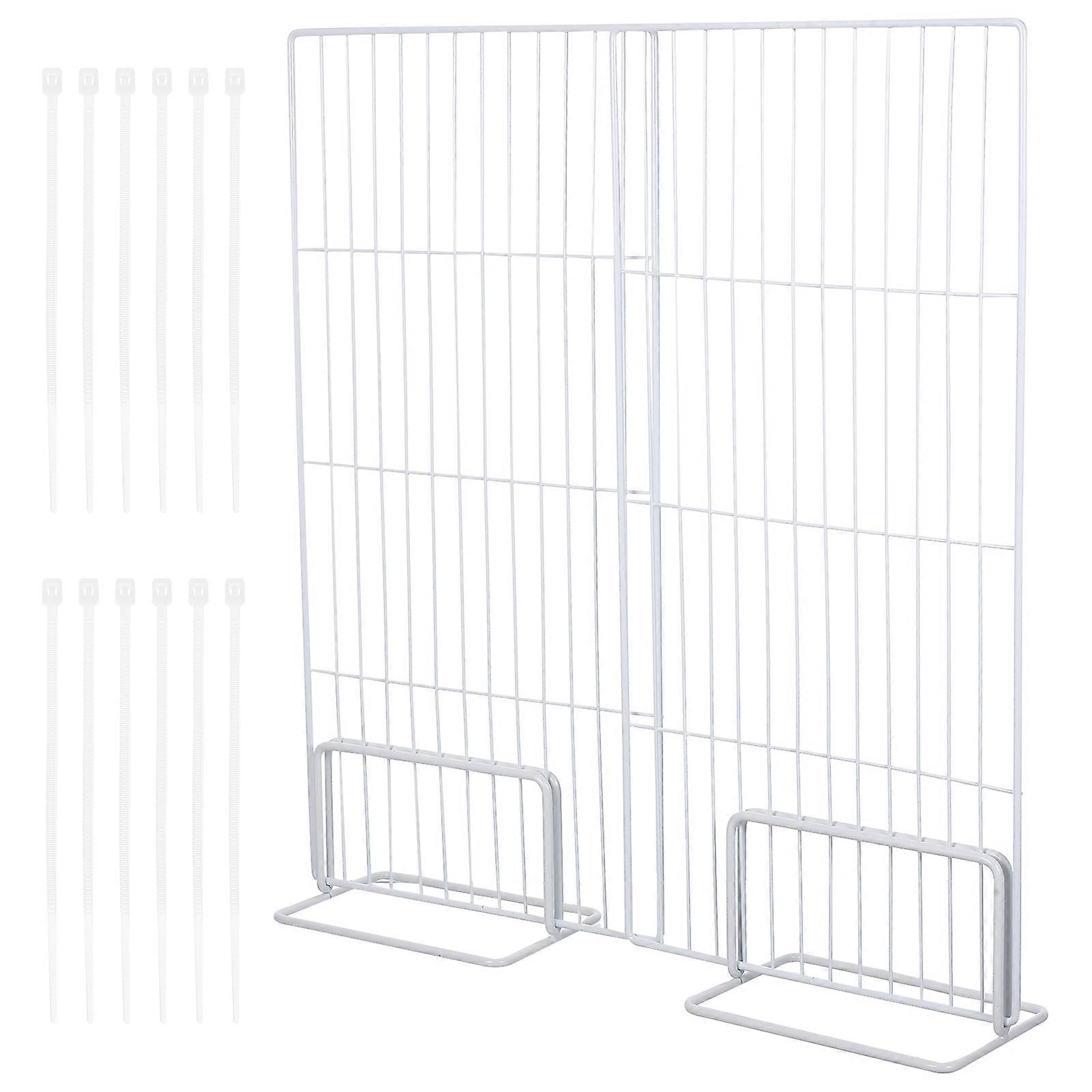 White Freezer Wire Shelf Divider Adjustable for Refrigerator Storage Iron