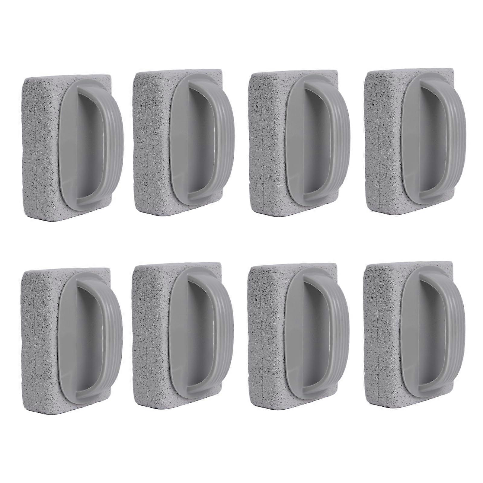 8PCS Long Handle Pumice Cleaning Stone Set for Pool Tile and Grout, Color Coded Multi Surface Cleaner