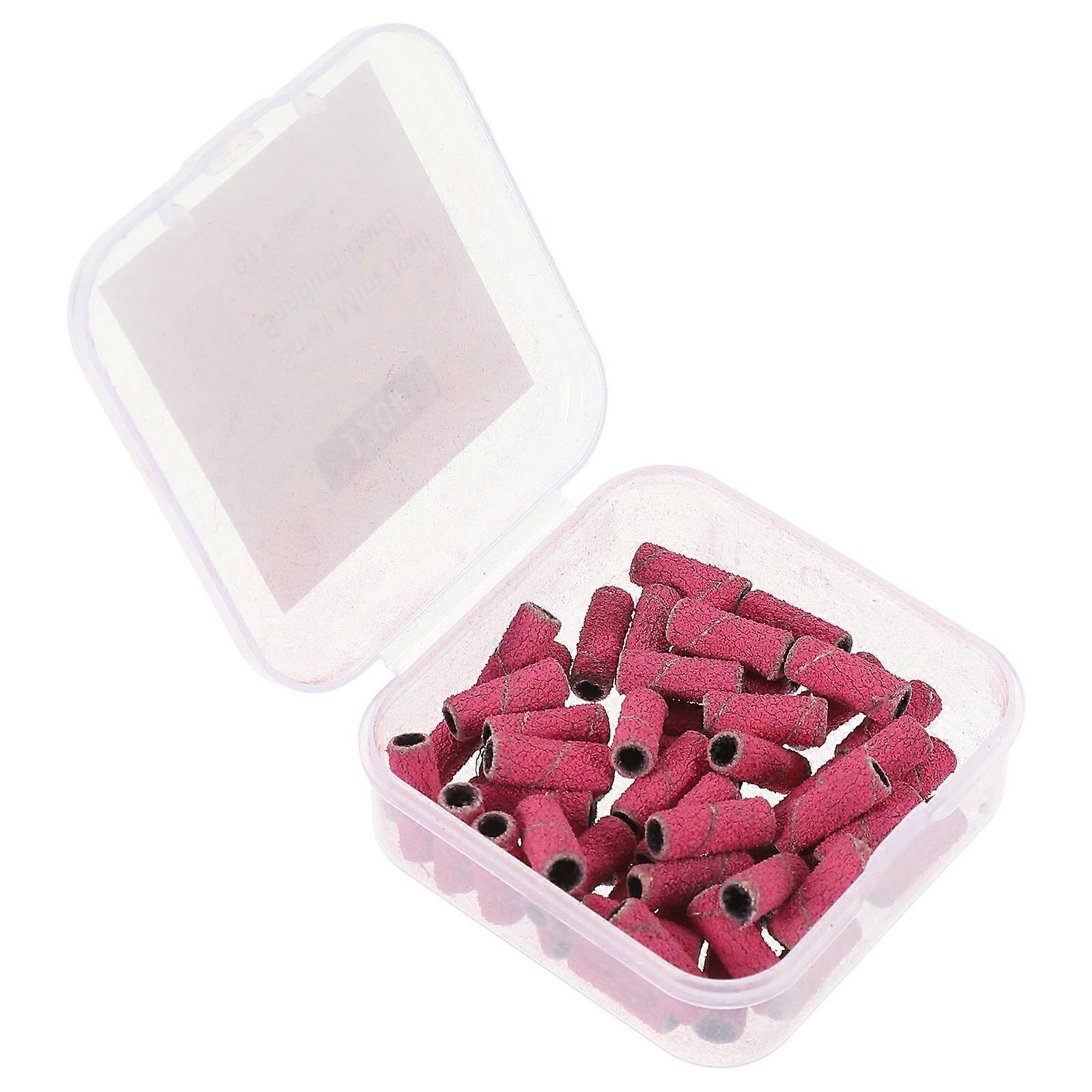 Manicure Nail Sanding Bands for Nail Drill Bits 50Pcs Pink Small Size