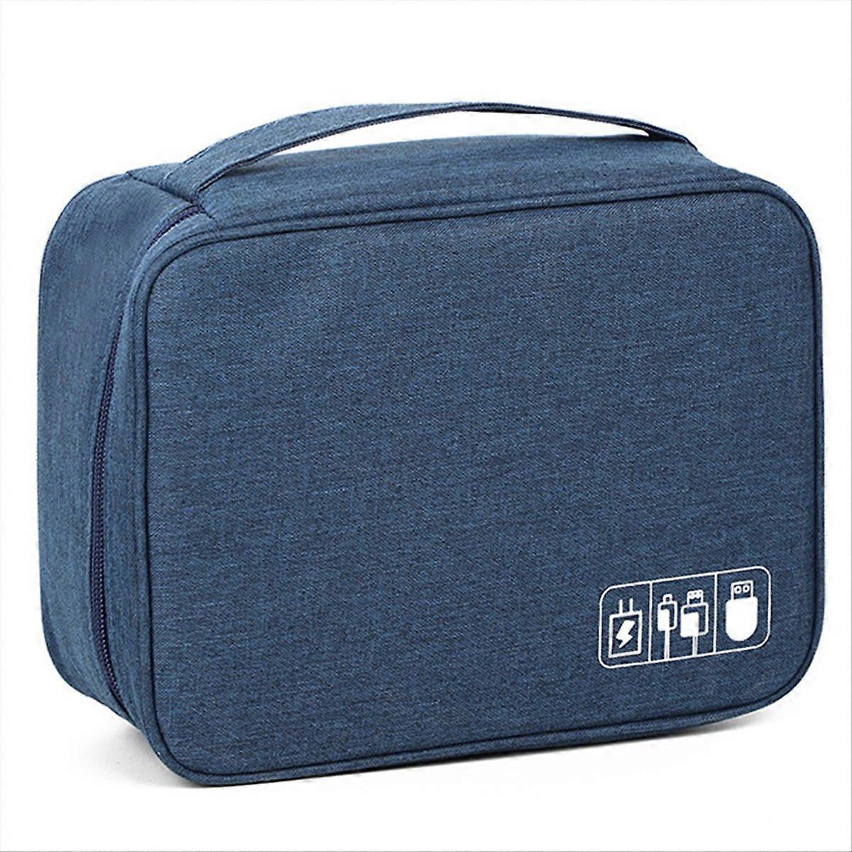 Digital Data Cable Storage Bag Multi-Functional Storage Bag,Blue