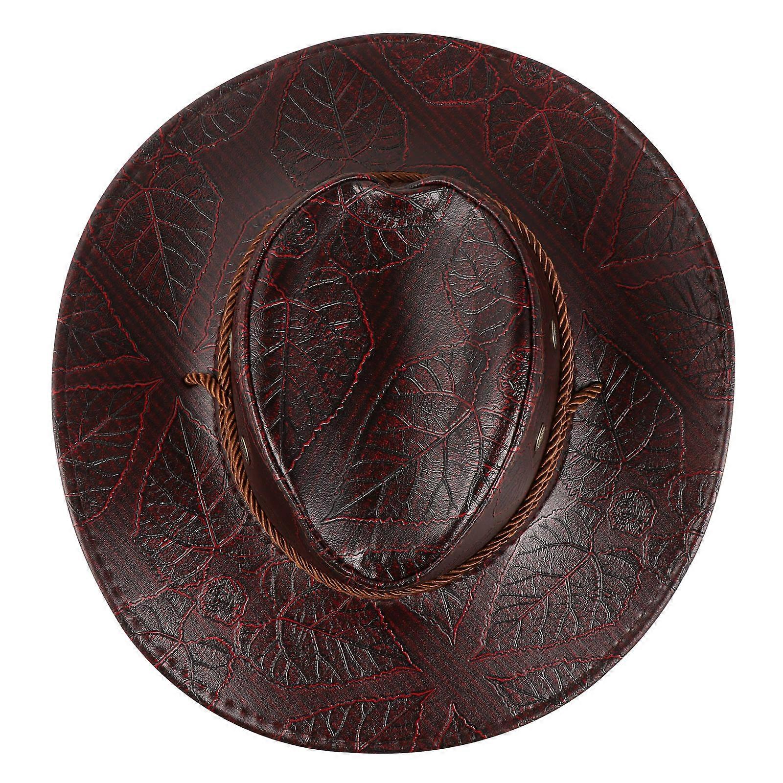 Western Hat Brown for Protection with Adjustable Lace