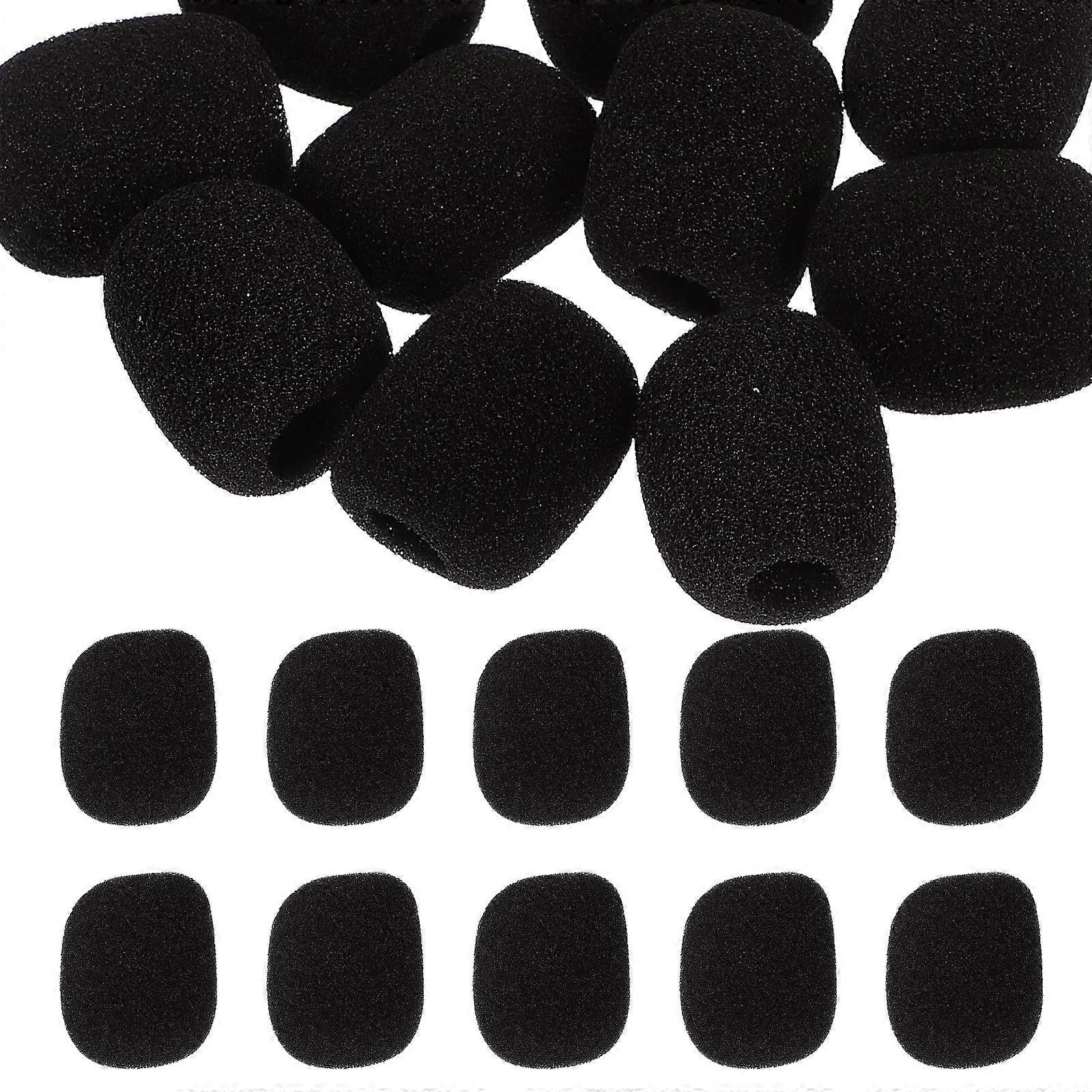 Sponge Covers for Microphone Black Lapel Mic Protection for Office 100Pcs
