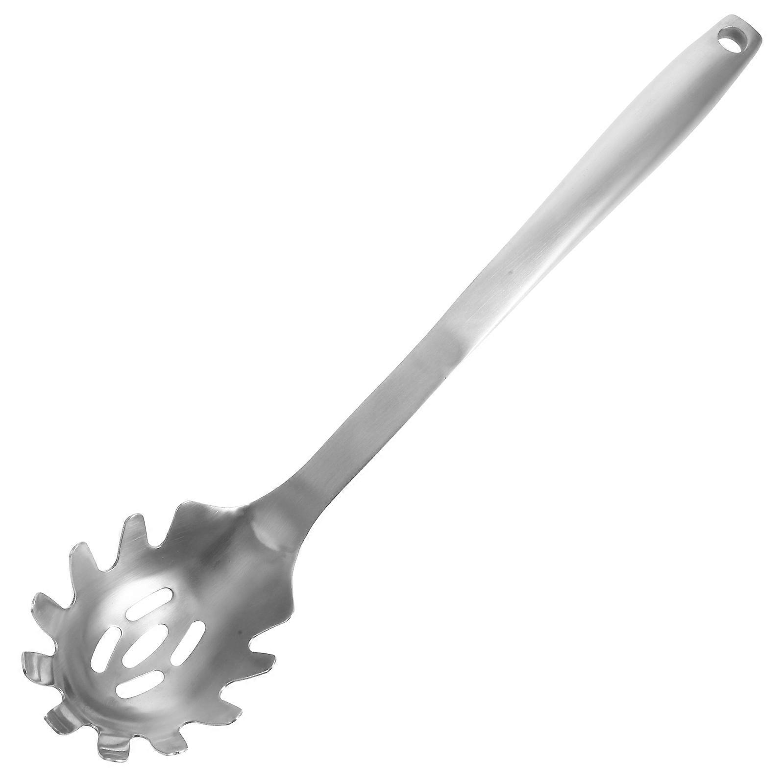 Silver Stainless Steel Pasta Spoon for Household Use Practical