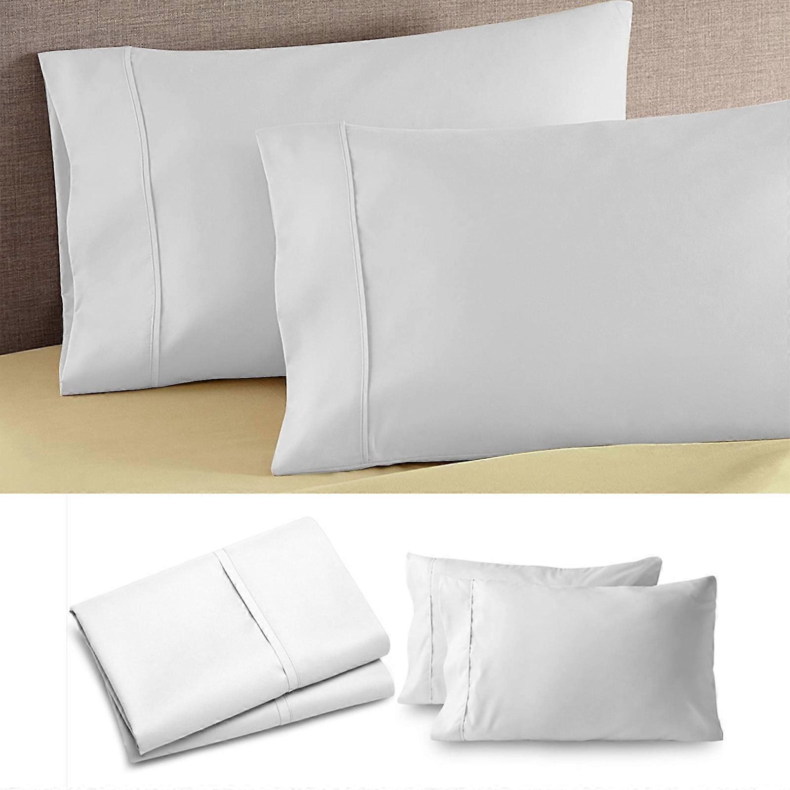 Queen Size Pillowcases 2 Pack, Soft Brushed Microfiber, Envelope Closure, 20x30", White