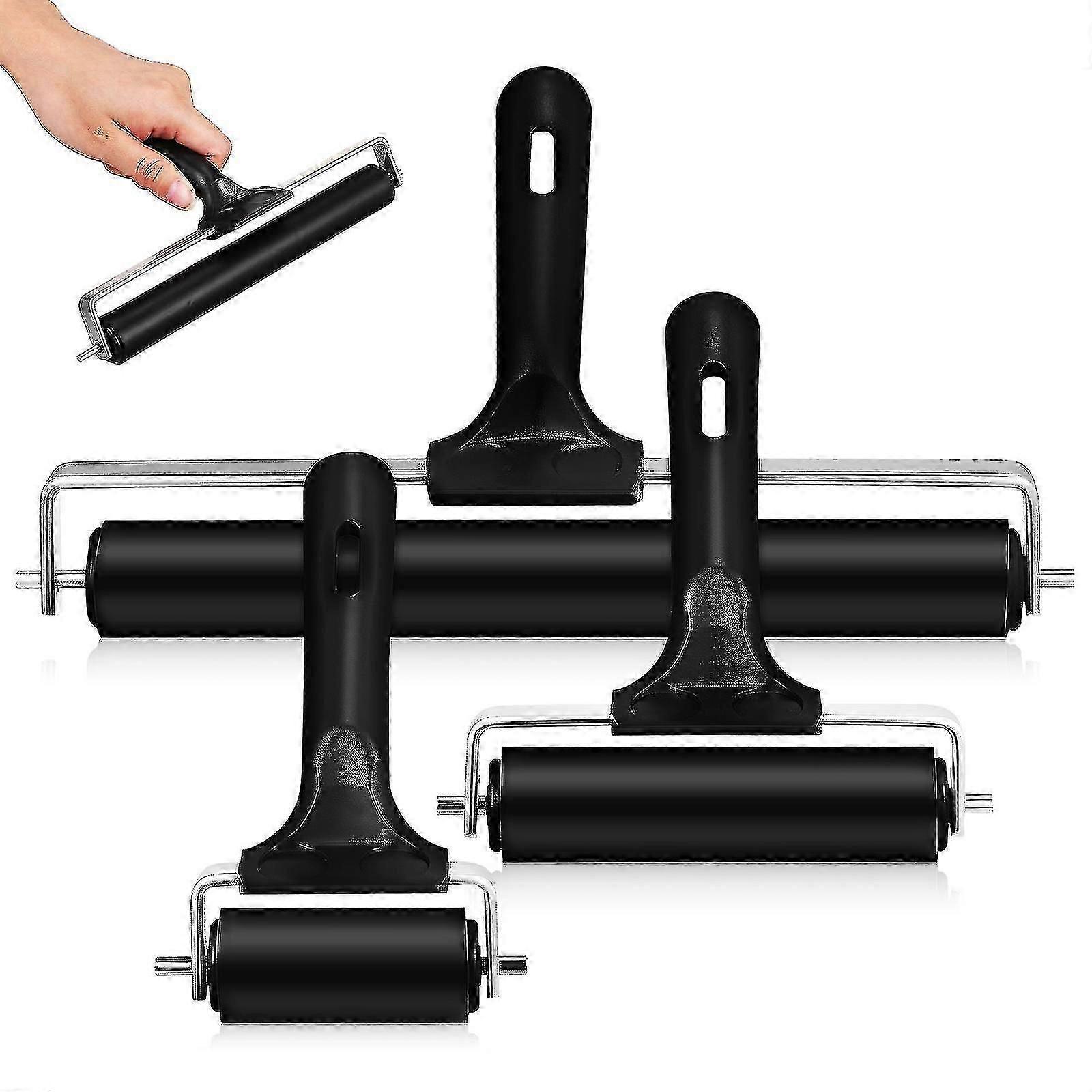 3pcs Printmaking Rollers Brayer Glue Rollers Stamping Wallpaper Gluing Rollers Rubber Rollers