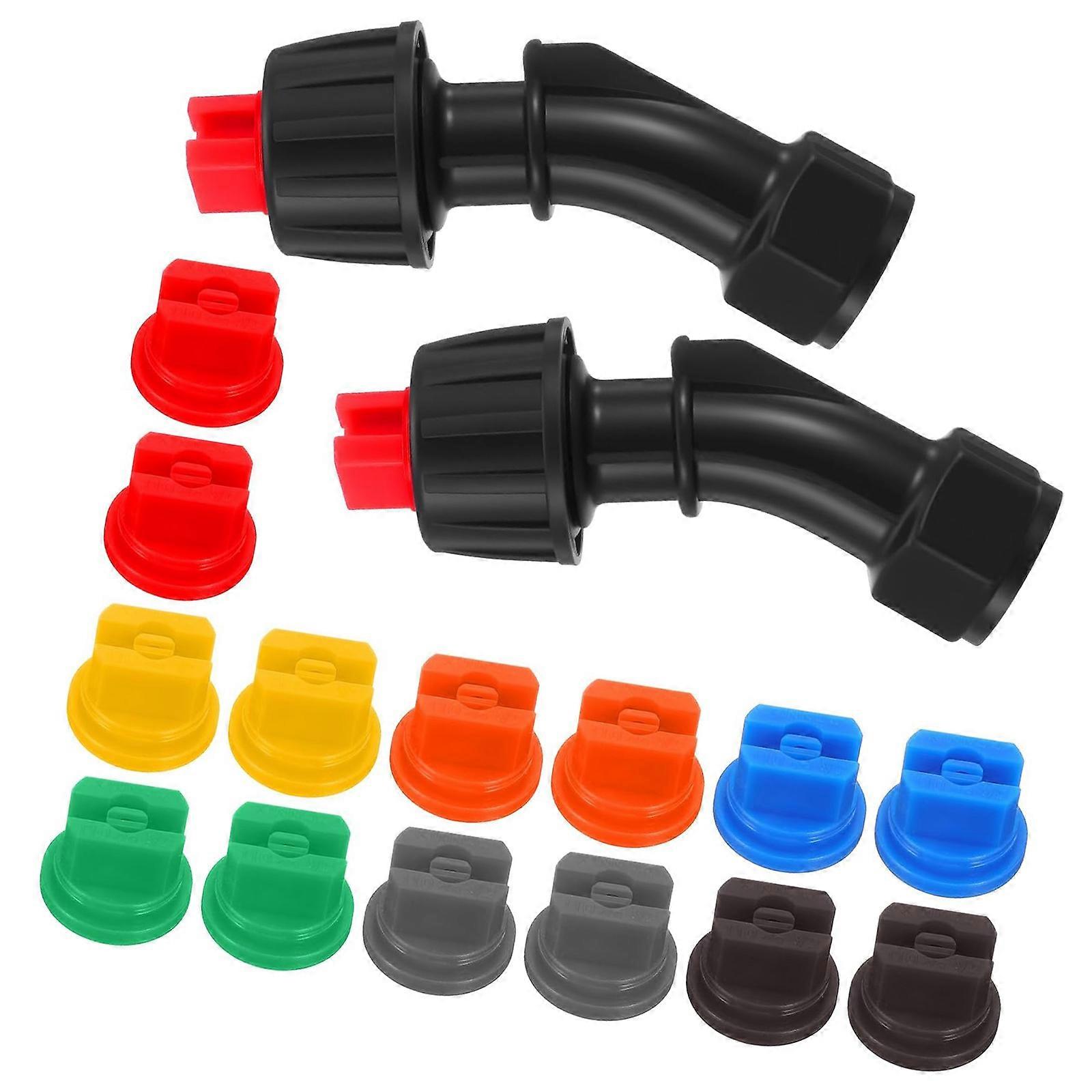 Professional Sprays Nozzle Set 16Pcs Durable Plastic Construction Sprayer Attachments For Consistent Liquid Distribution Multicolor