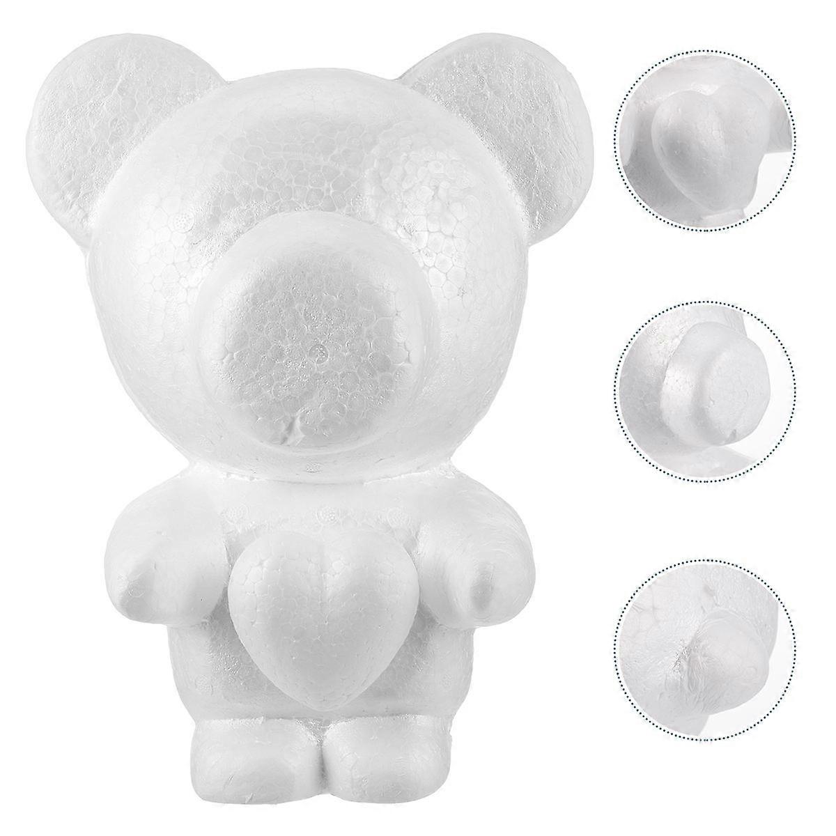DIY Bear Mold for Creative Craft Projects 1Pcs White Foam Bear Shape