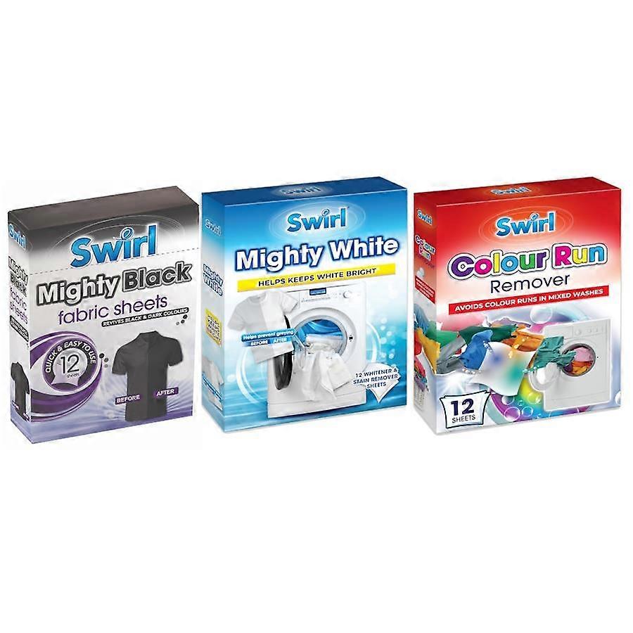 Swirl Laundry Detergent Sheet Bundle: Mighty Black, Mighty White, Colour Run Remover