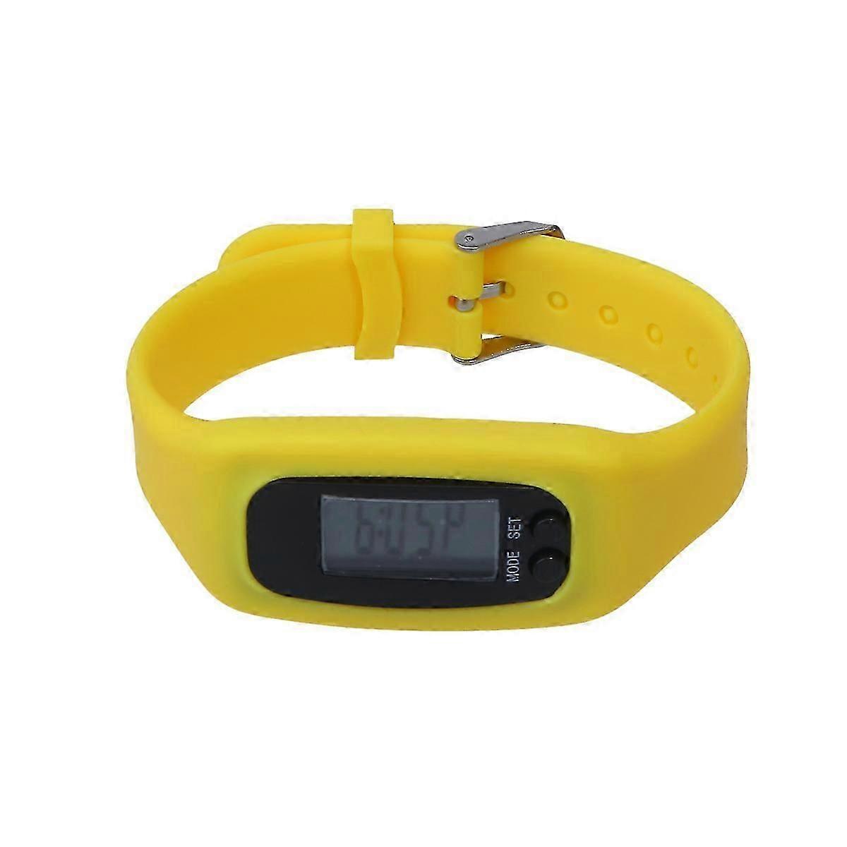 Calorie Counter Electronic Watch for Exercise 2Pcs Yellow Pedometer Watch