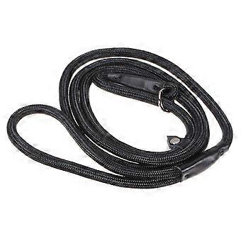 Black Pet Dog Nylon Lead Rope Training Leash Adjustable Loop with Durable Traction