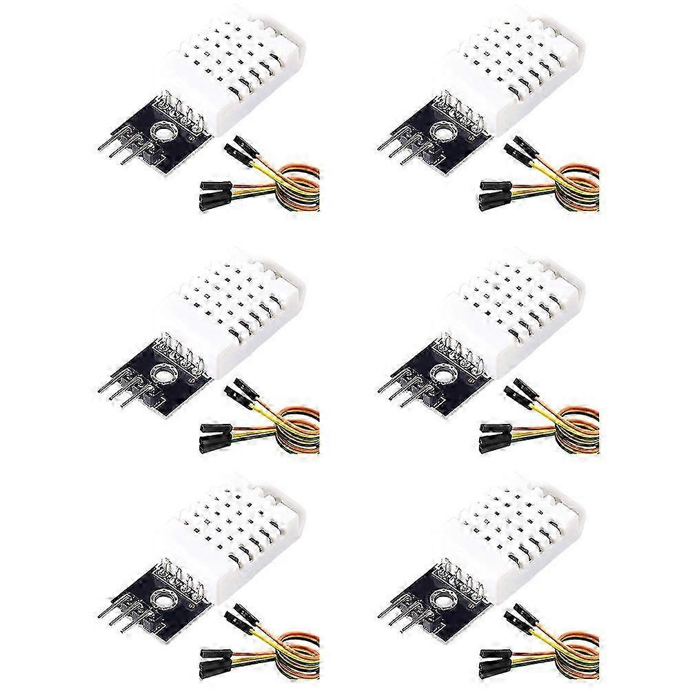 6 Set Temperature Humidity Sensor Module Digital Temperature Humidity Sensor 3.3V-5V with Wires