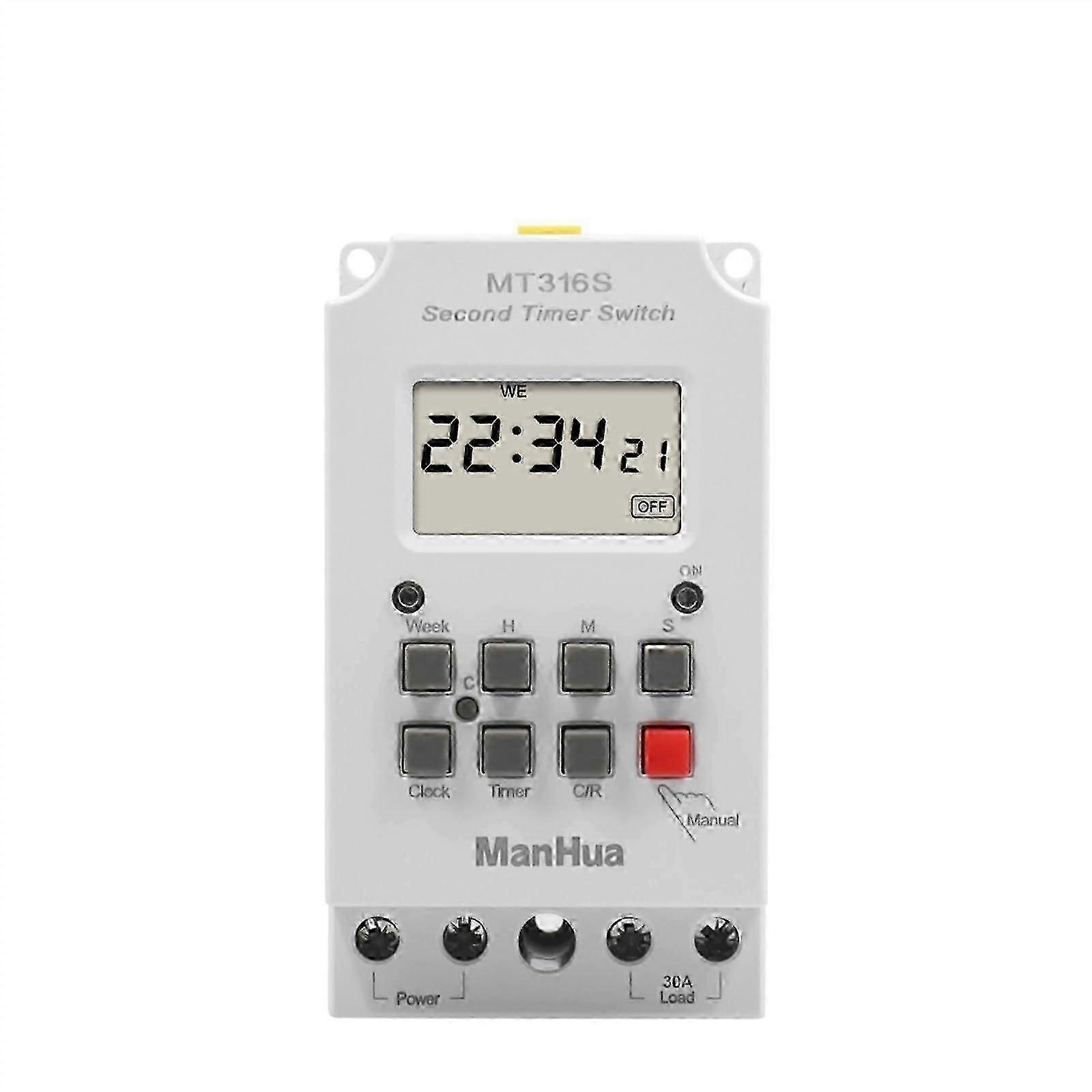 Programmable Timer Switch 30A 240V Digital for Energy Saving Automatic Scheduling